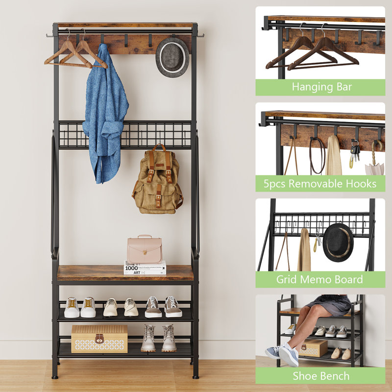 17 Stories Benjam Hall Tree 27.6'' Wide & Reviews | Wayfair